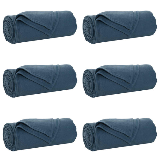 vidaXL Throw Blankets 6 pcs Navy Blue 170 x 130 cm Fleece