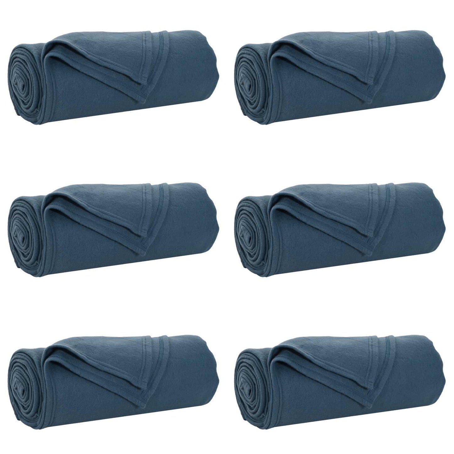 vidaXL Throw Blankets 6 pcs Navy Blue 270 x 240 cm Fleece