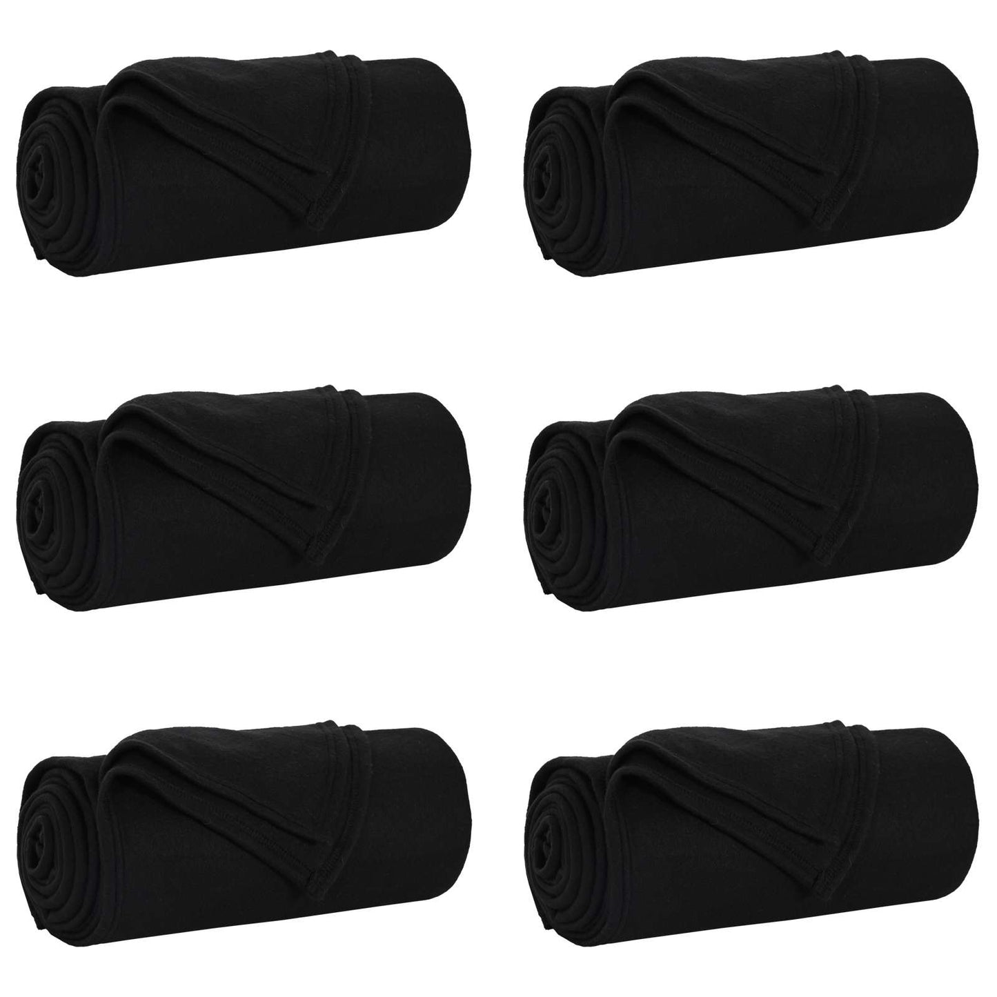 vidaXL Throw Blankets 6 pcs Black 170 x 130 cm Fleece