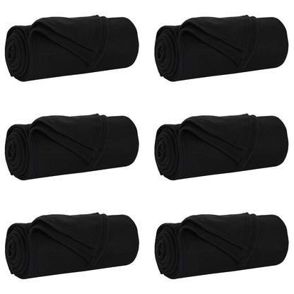 vidaXL Throw Blankets 6 pcs Black 170 x 130 cm Fleece