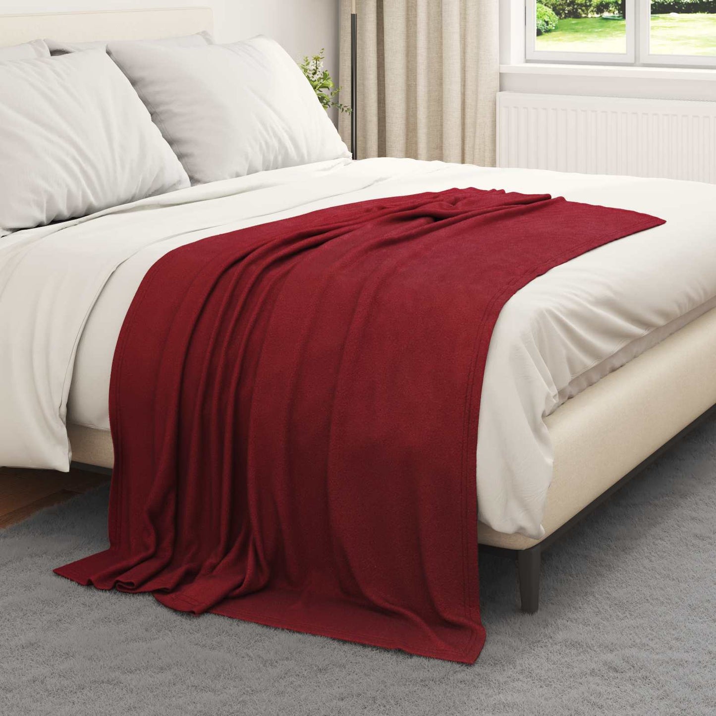 vidaXL Throw Blankets 6 pcs Bordeaux Red 170 x 130 cm Fleece