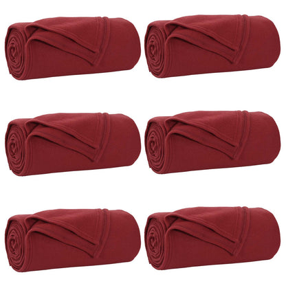 vidaXL Throw Blankets 6 pcs Bordeaux Red 170 x 130 cm Fleece