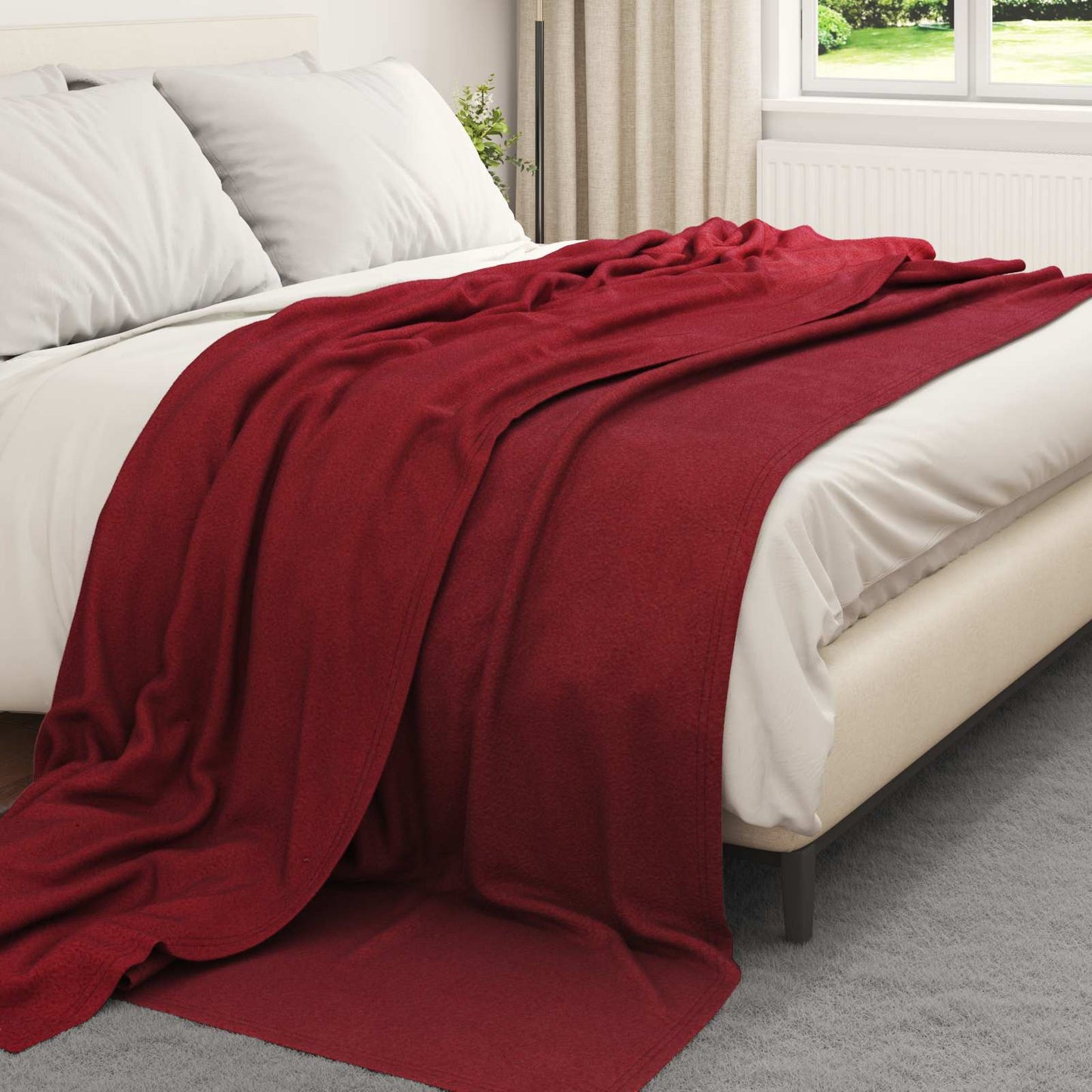 vidaXL Throw Blankets 6 pcs Bordeaux Red 240 x 220 cm Fleece