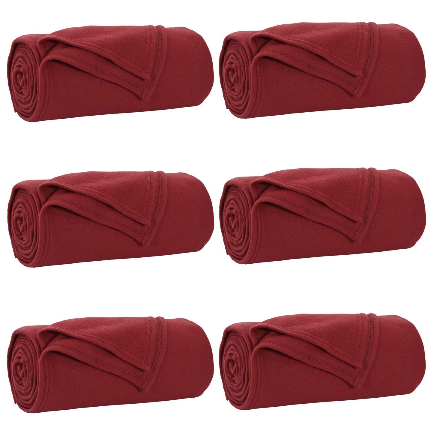 vidaXL Throw Blankets 6 pcs Bordeaux Red 270 x 240 cm Fleece