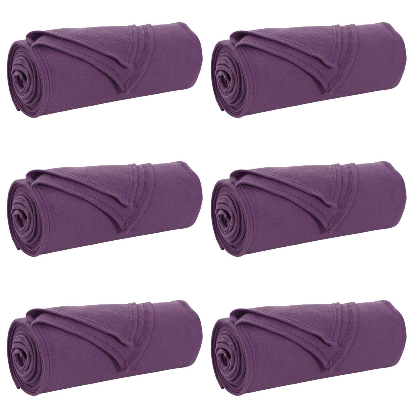 vidaXL Throw Blankets 6 pcs Purple 170 x 130 cm Fleece