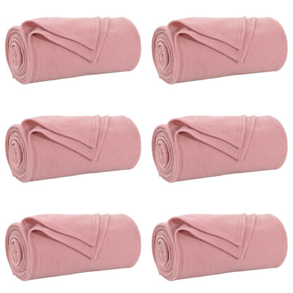 vidaXL Throw Blankets 6 pcs Pink 200 x 150 cm Fleece
