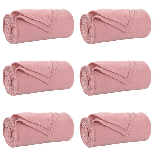 vidaXL Throw Blankets 6 pcs Pink 270 x 240 cm Fleece