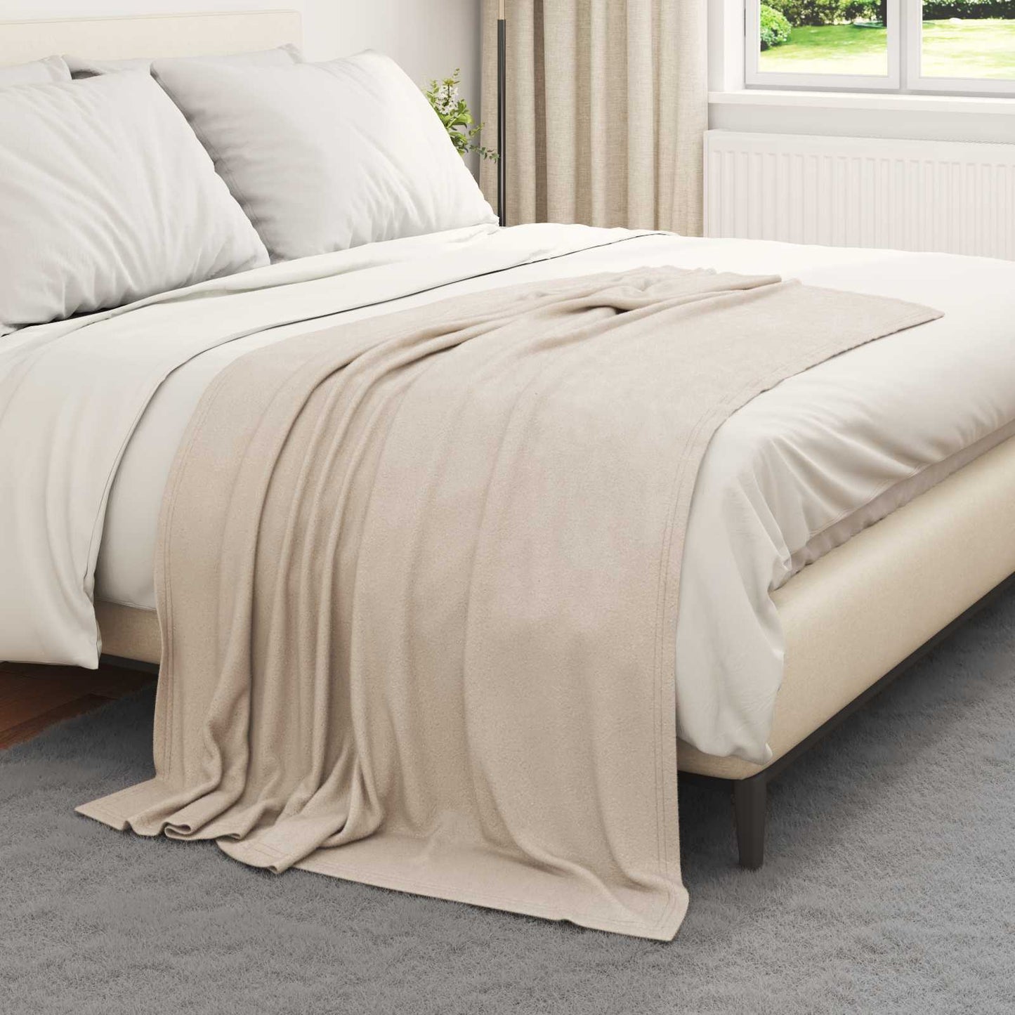 vidaXL Throw Blankets 24 pcs Beige 170 x 130 cm Fleece