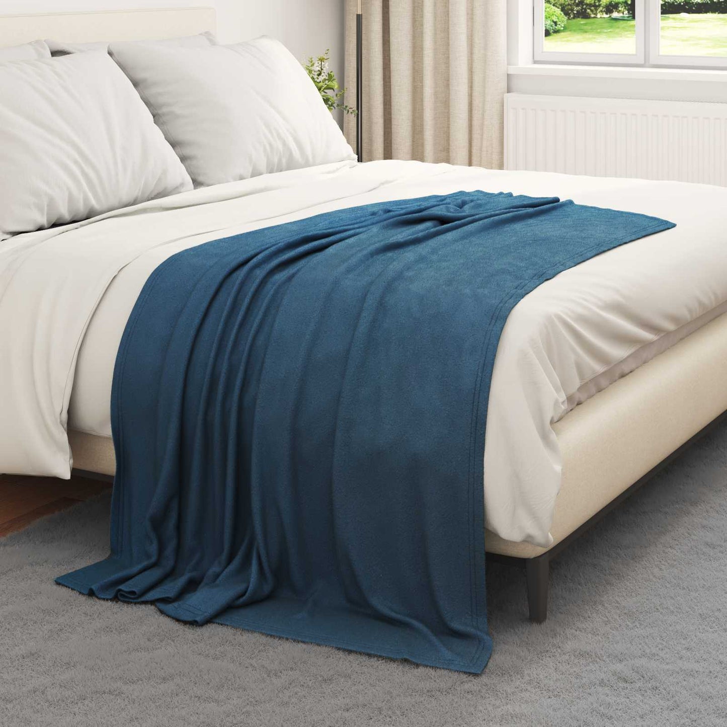 vidaXL Throw Blankets 24 pcs Navy Blue 170 x 130 cm Fleece