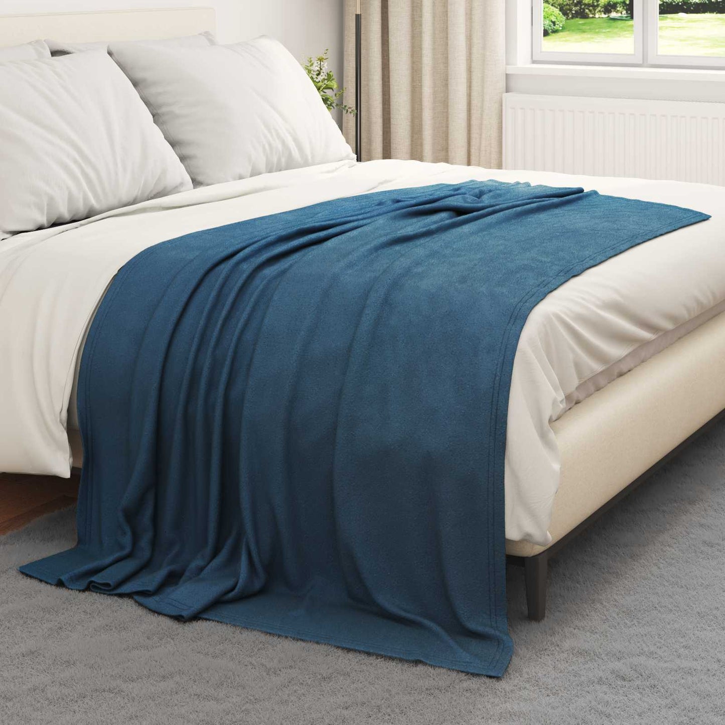 vidaXL Throw Blankets 24 pcs Navy Blue 200 x 150 cm Fleece