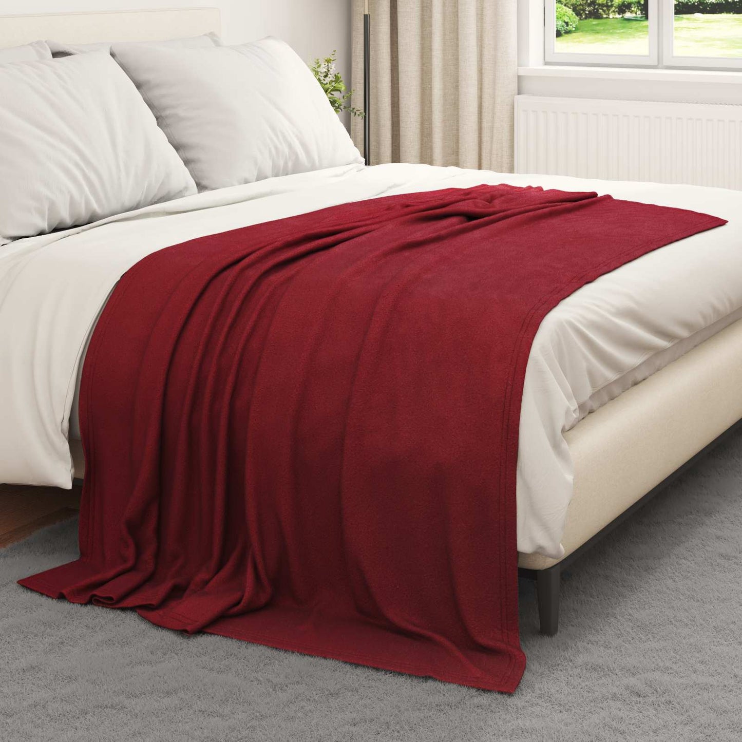 vidaXL Throw Blankets 24 pcs Bordeaux Red 200 x 150 cm Fleece