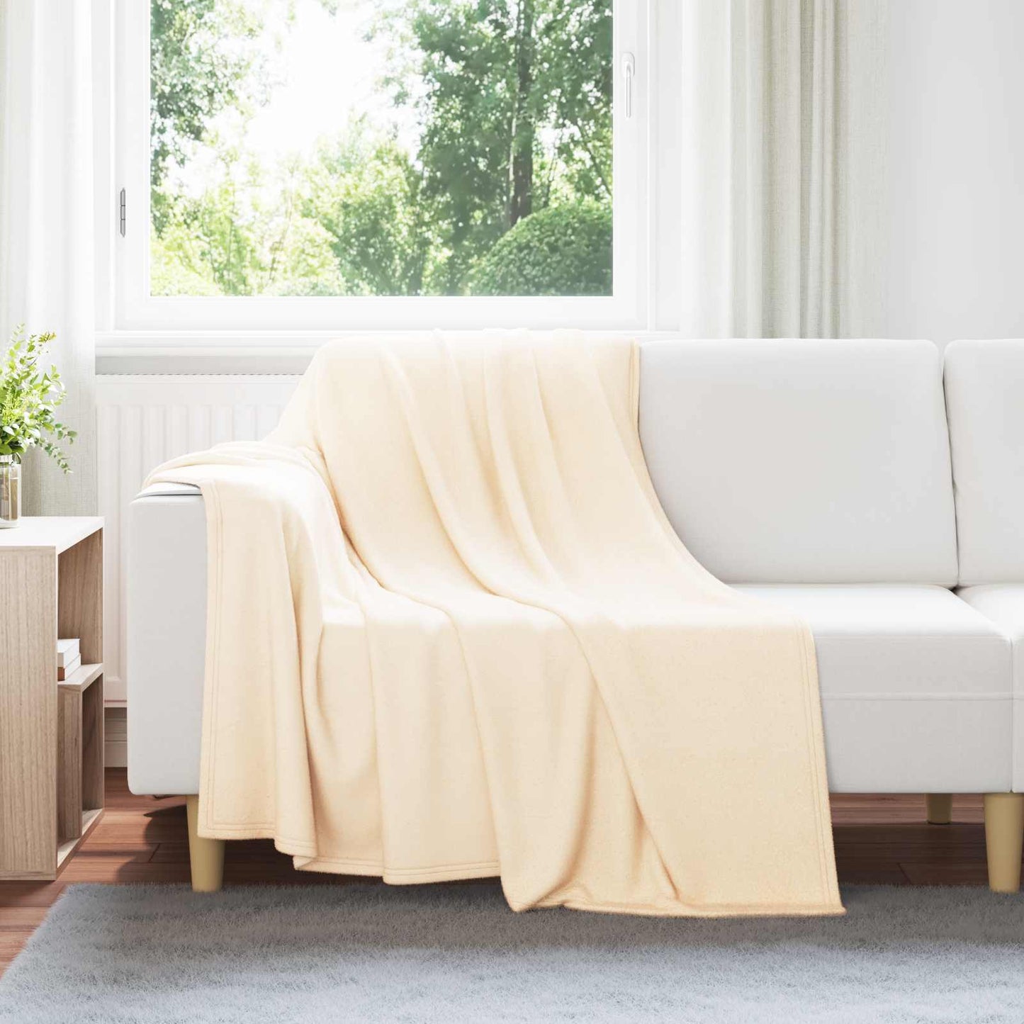 vidaXL Throw Blankets 24 pcs Cream 200 x 150 cm Fleece