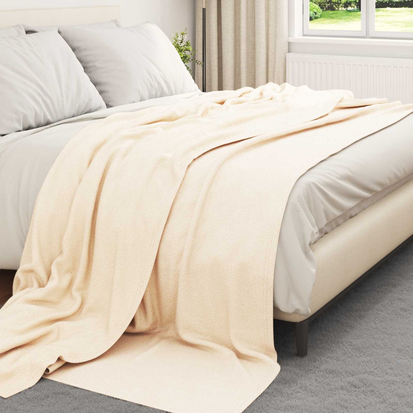vidaXL Throw Blankets 24 pcs Cream 240 x 220 cm Fleece