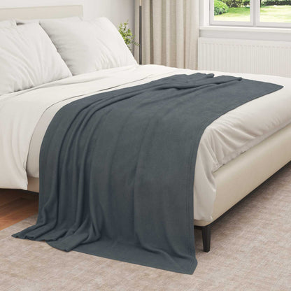 vidaXL Throw Blanket Dark Grey 210 x 140 cm Fleece