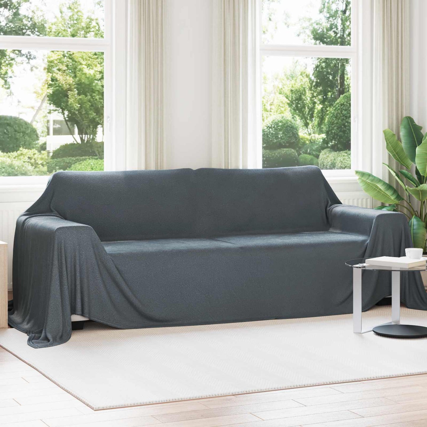 vidaXL Throw Blanket Dark Grey 350 x 270 cm Fleece