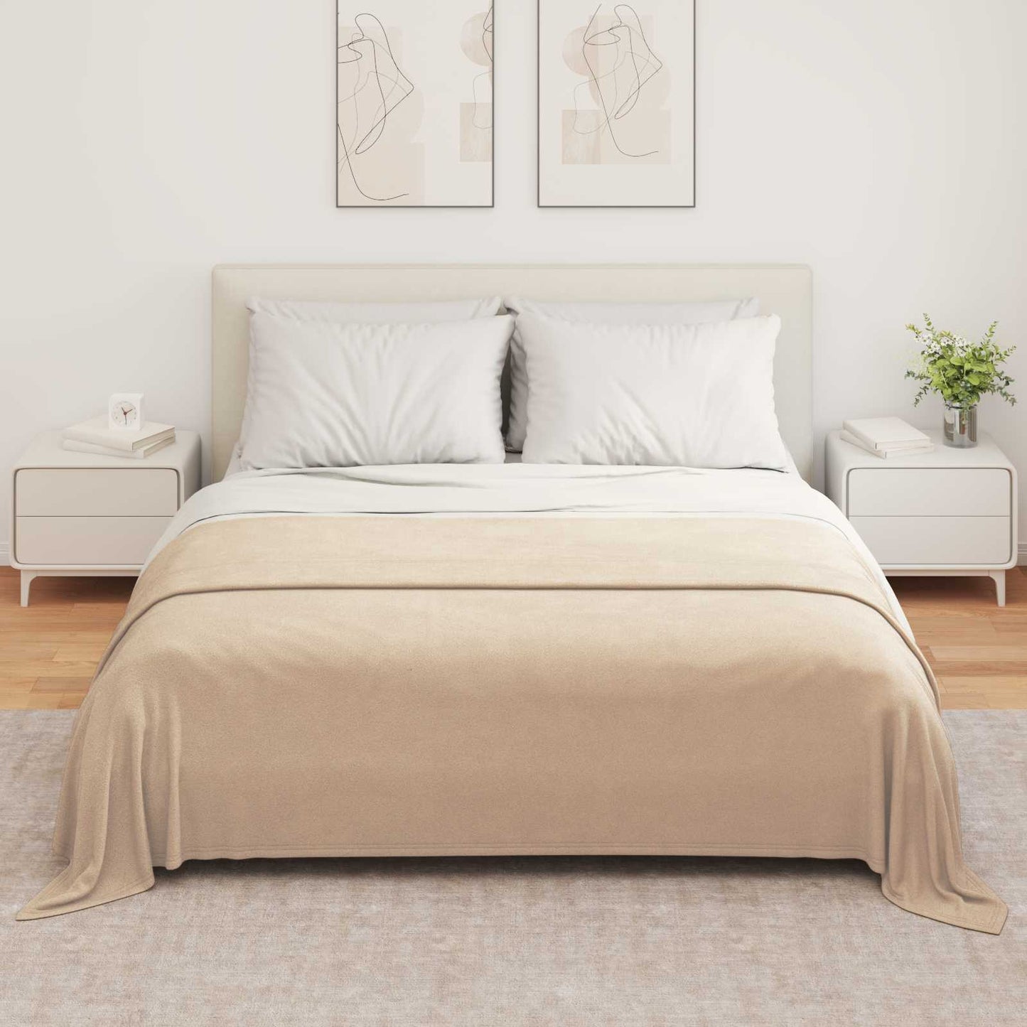 vidaXL Throw Blankets 6 pcs Camel 280 x 210 cm Fleece