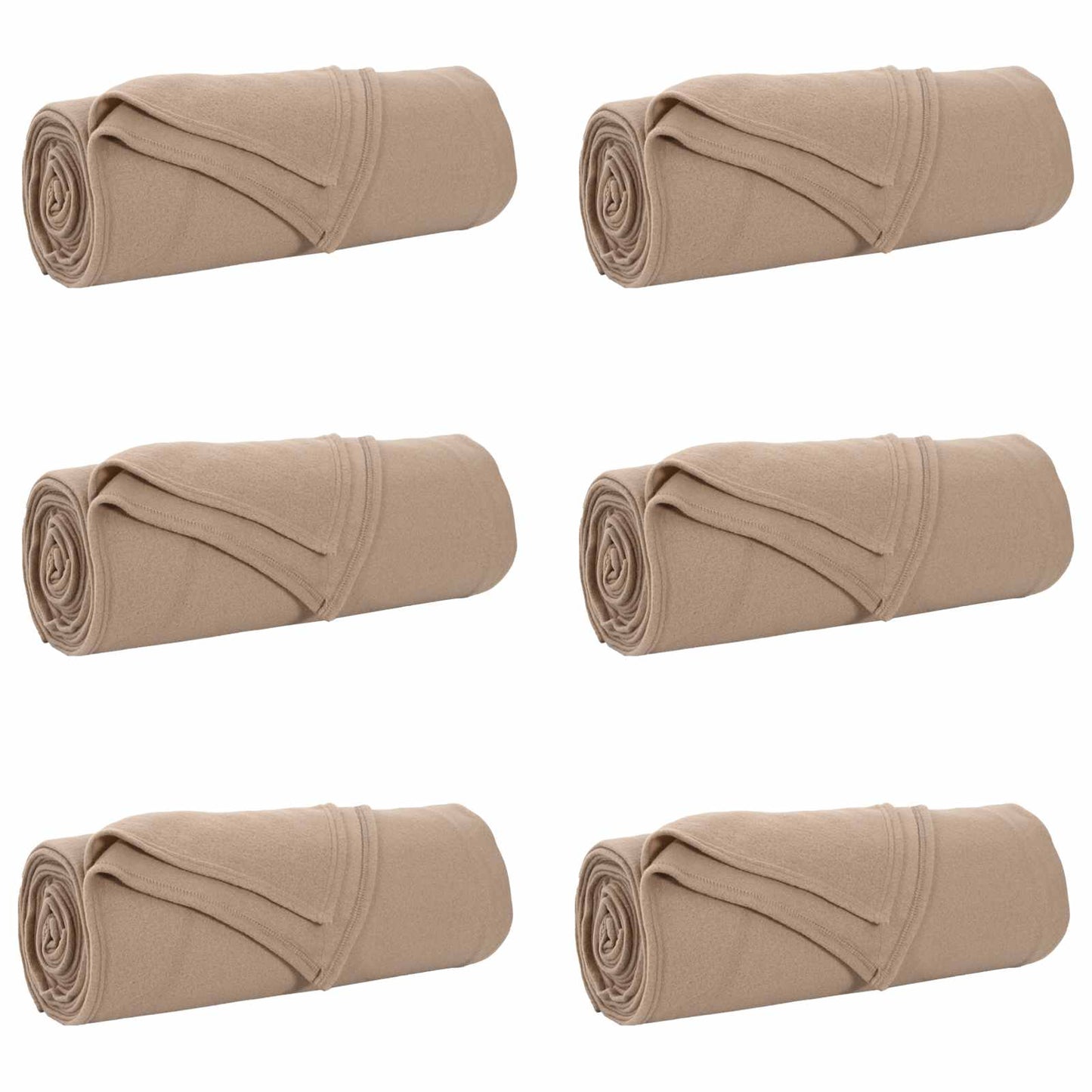vidaXL Throw Blankets 6 pcs Camel 350 x 270 cm Fleece