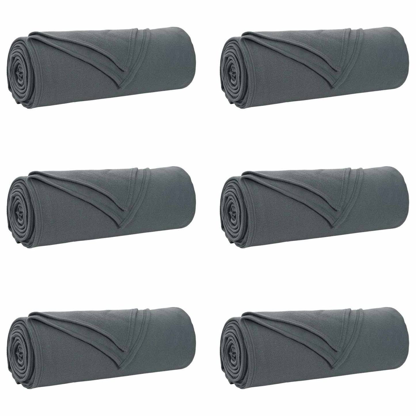vidaXL Throw Blankets 6 pcs Dark Grey 280 x 210 cm Fleece