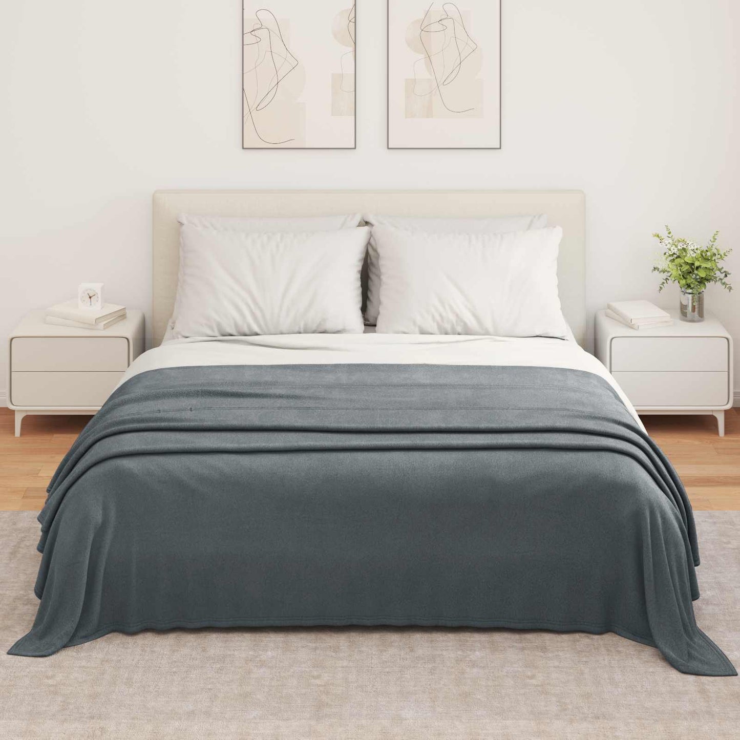 vidaXL Throw Blankets 6 pcs Dark Grey 350 x 270 cm Fleece