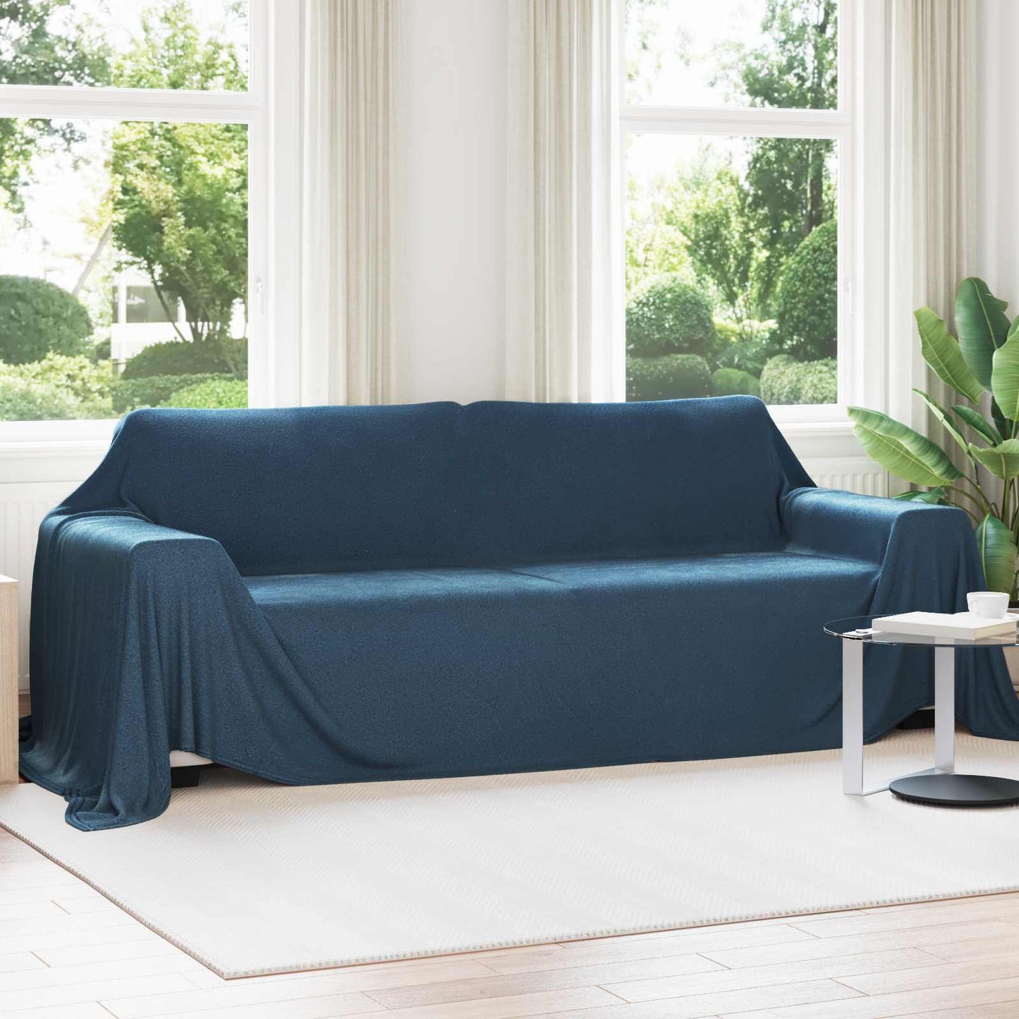 vidaXL Throw Blankets 6 pcs Navy Blue 350 x 270 cm Fleece