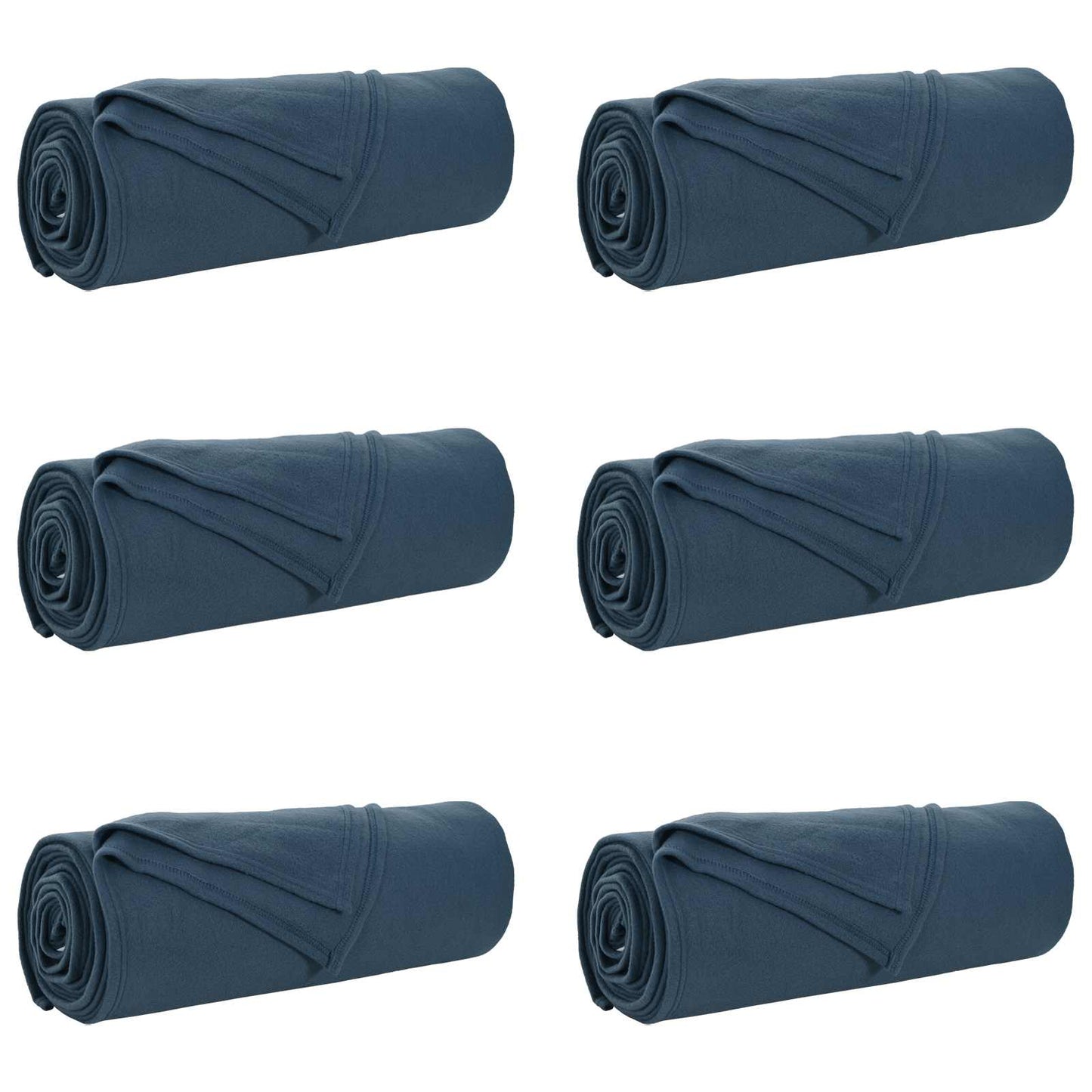 vidaXL Throw Blankets 6 pcs Navy Blue 350 x 270 cm Fleece