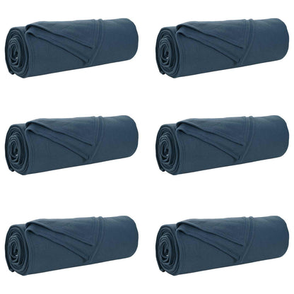 vidaXL Throw Blankets 6 pcs Navy Blue 350 x 270 cm Fleece