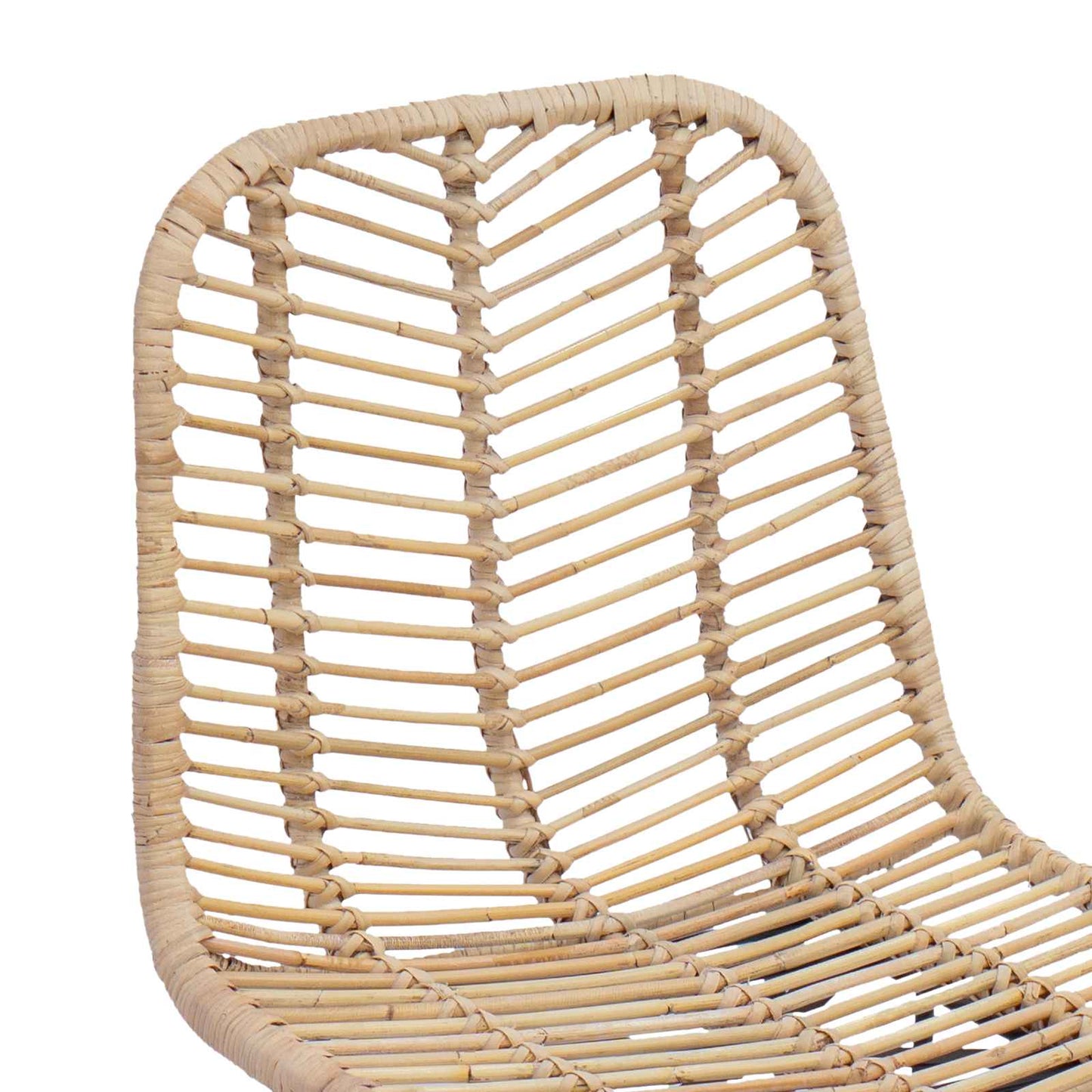 vidaXL Bar Chair 2 pcs Natural 44.5 x 54.5 x 97.5 cm Rattan and Iron