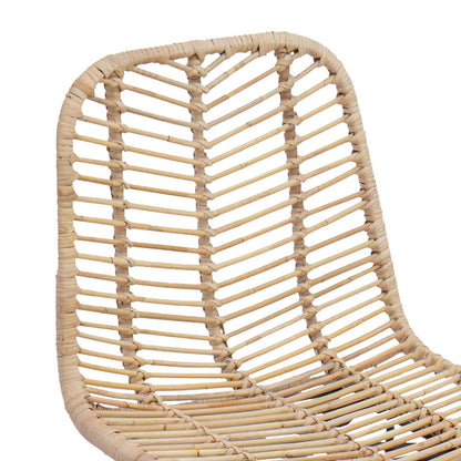 vidaXL Bar Chair 2 pcs Natural 44.5 x 54.5 x 97.5 cm Rattan and Iron