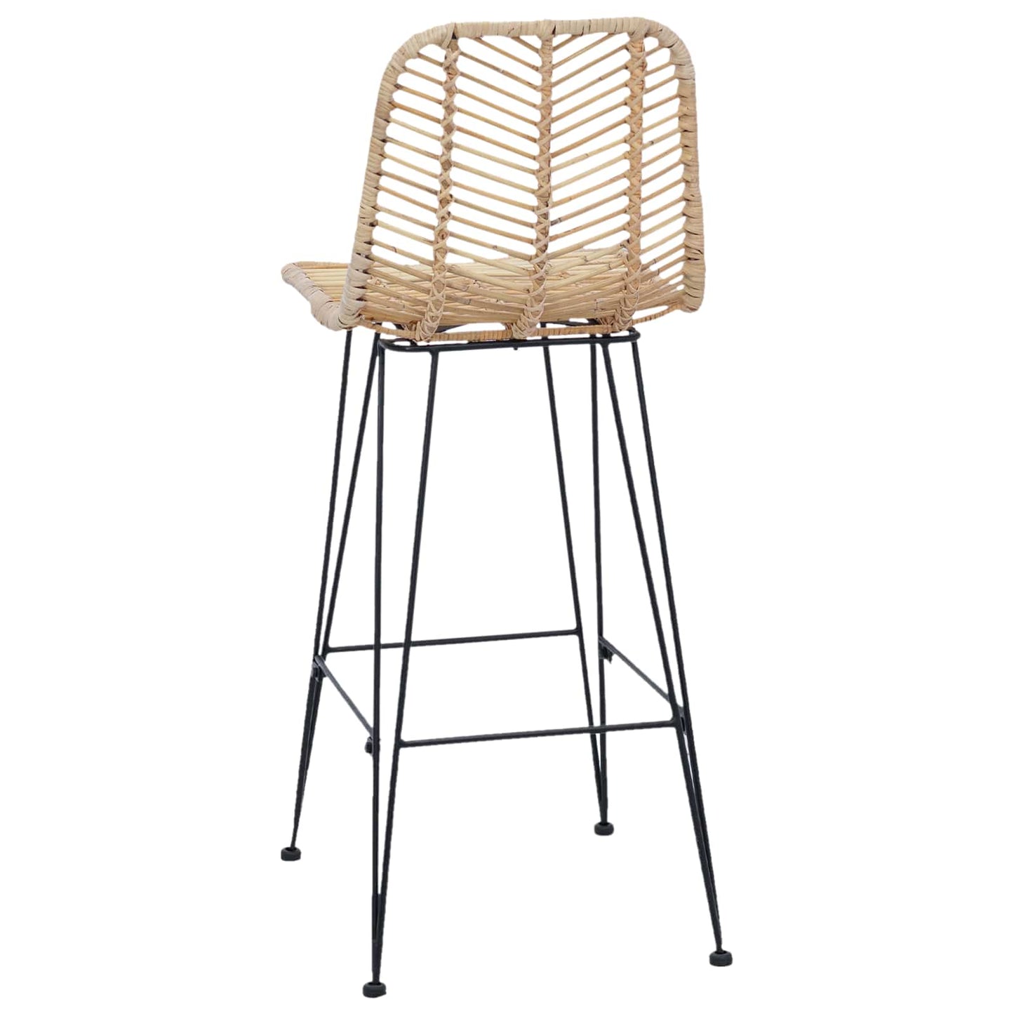 vidaXL Bar Chair 2 pcs Natural 44.5 x 53 x 111 cm Rattan and Iron