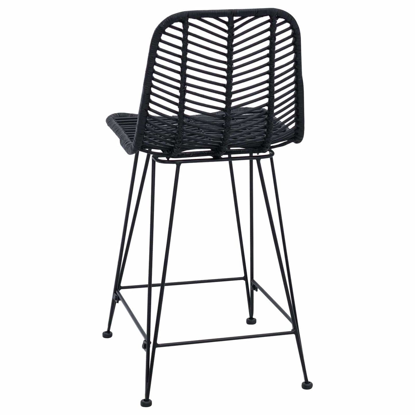 vidaXL Bar Chair 2 pcs Black 44.5 x 54.5 x 97.5 cm Rattan and Iron