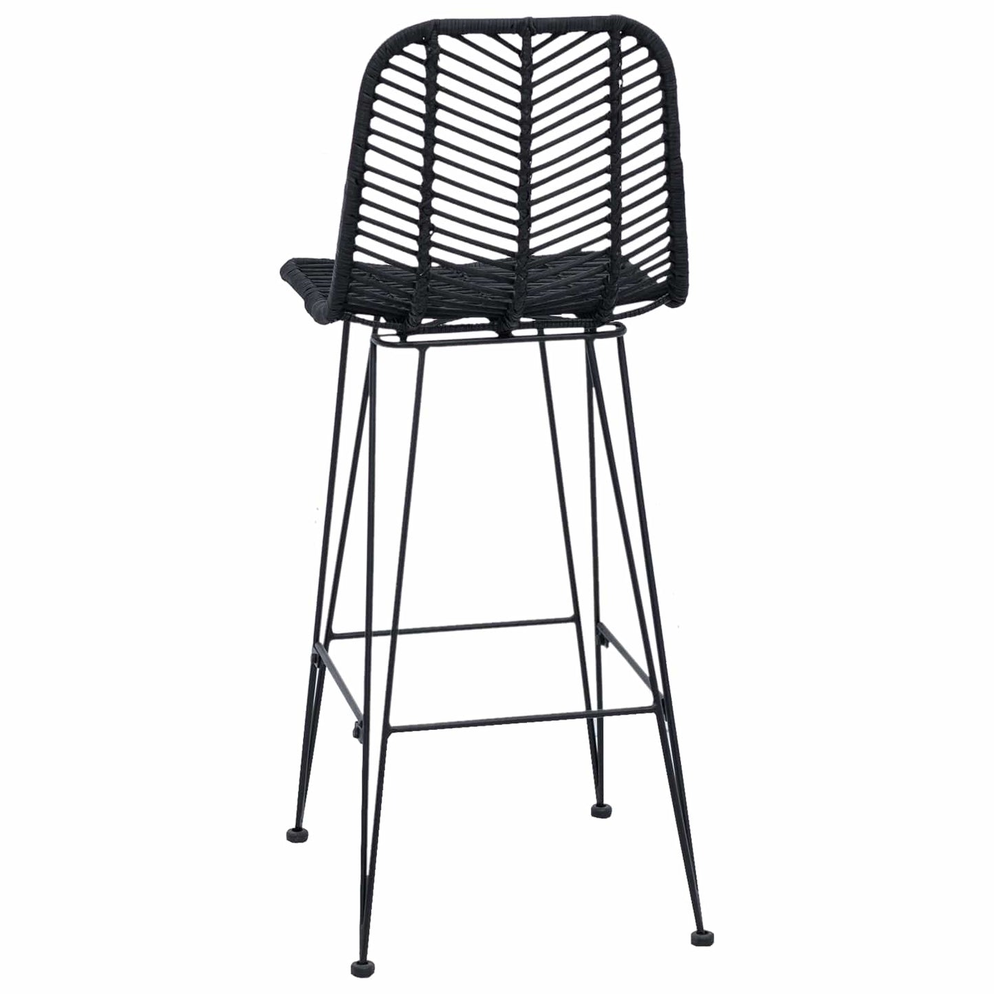 vidaXL Bar Chair 2 pcs Black 44.5 x 53 x 111 cm Rattan and Iron