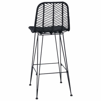 vidaXL Bar Chair 2 pcs Black 44.5 x 53 x 111 cm Rattan and Iron