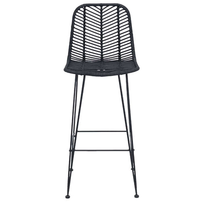 vidaXL Bar Chair 2 pcs Black 44.5 x 53 x 111 cm Rattan and Iron