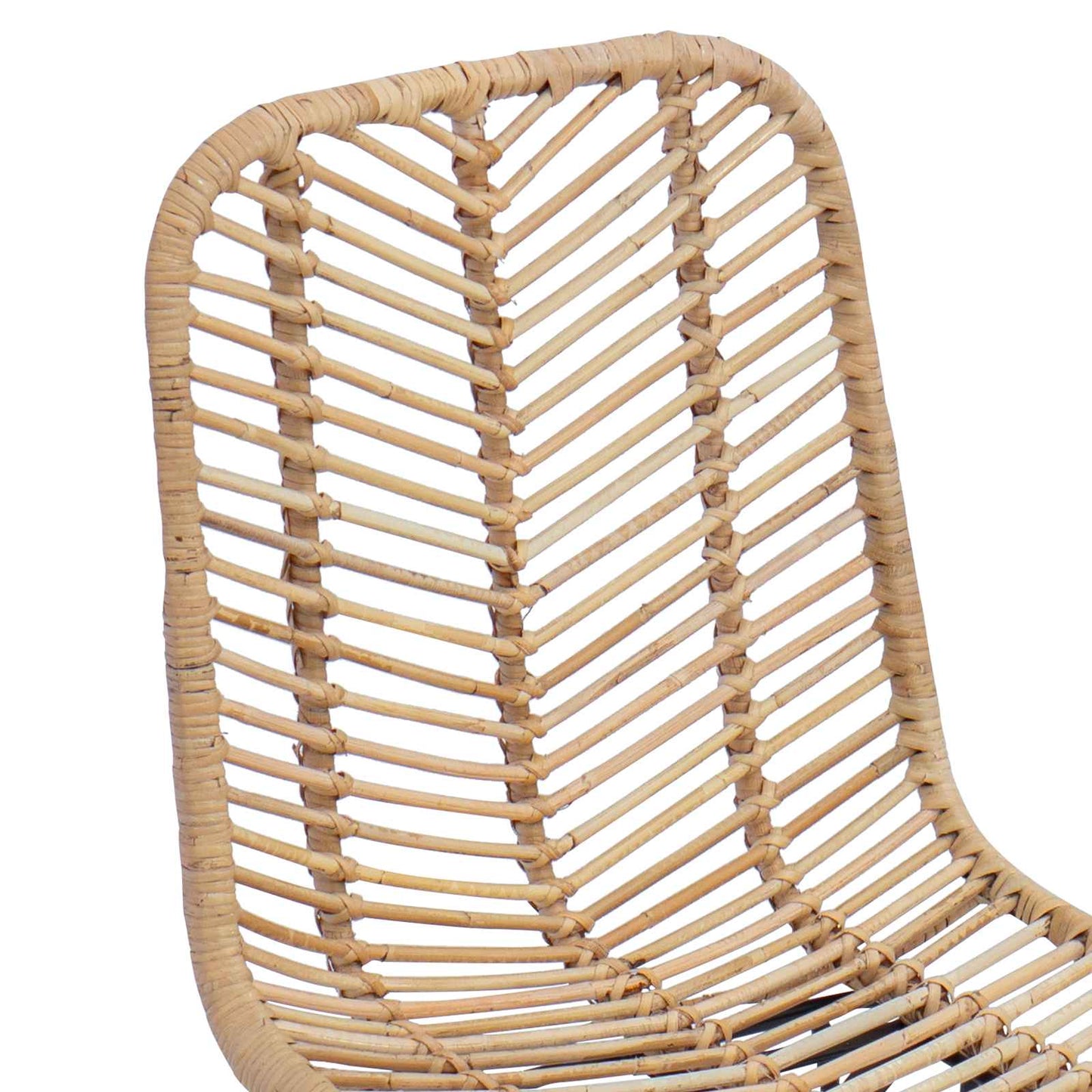 vidaXL Dining Chair 2 pcs Rattan and Iron Natural 44.5 x 54.5 x 85 cm