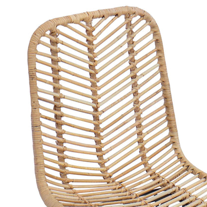 vidaXL Dining Chair 2 pcs Rattan and Iron Natural 44.5 x 54.5 x 85 cm