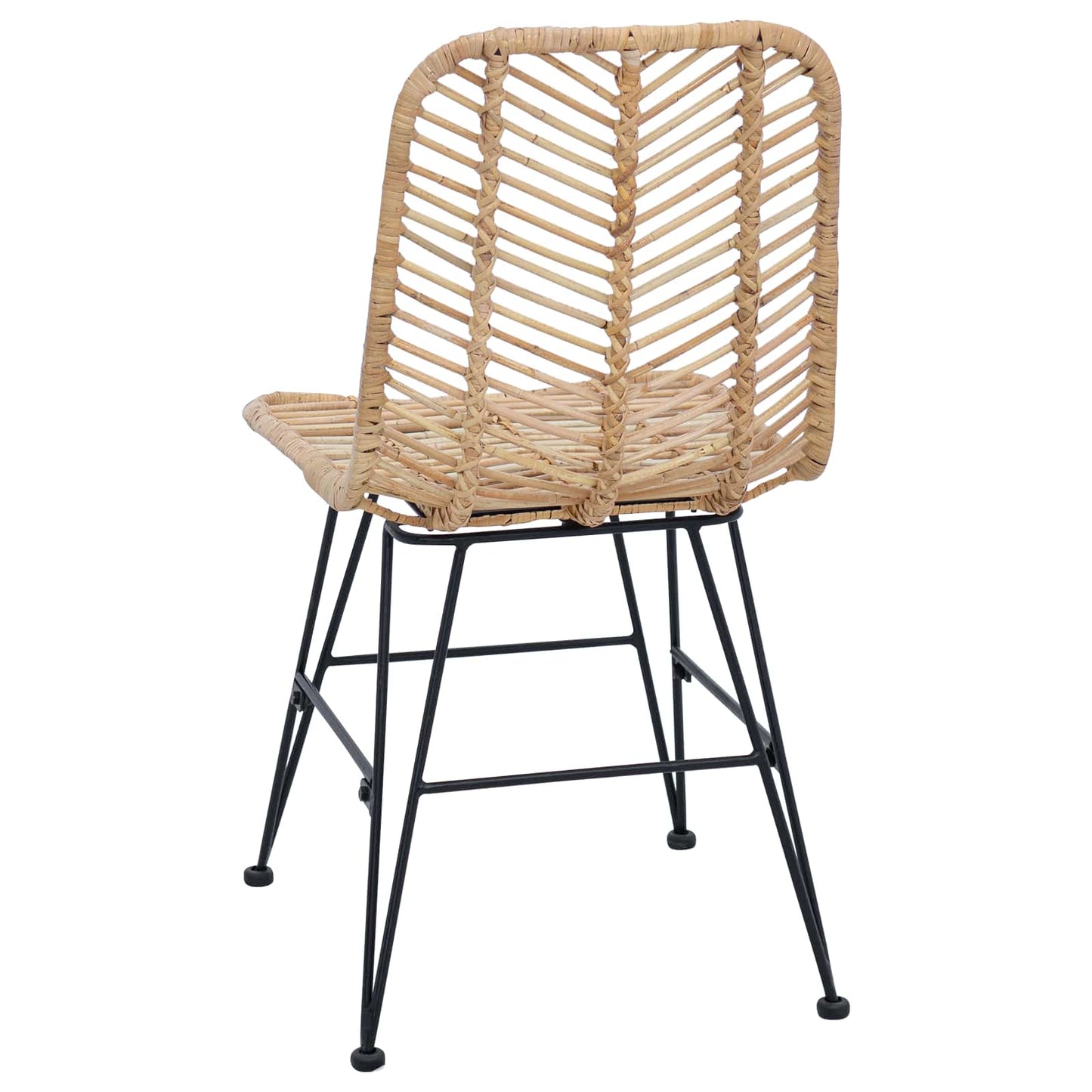vidaXL Dining Chair 2 pcs Rattan and Iron Natural 44.5 x 54.5 x 85 cm