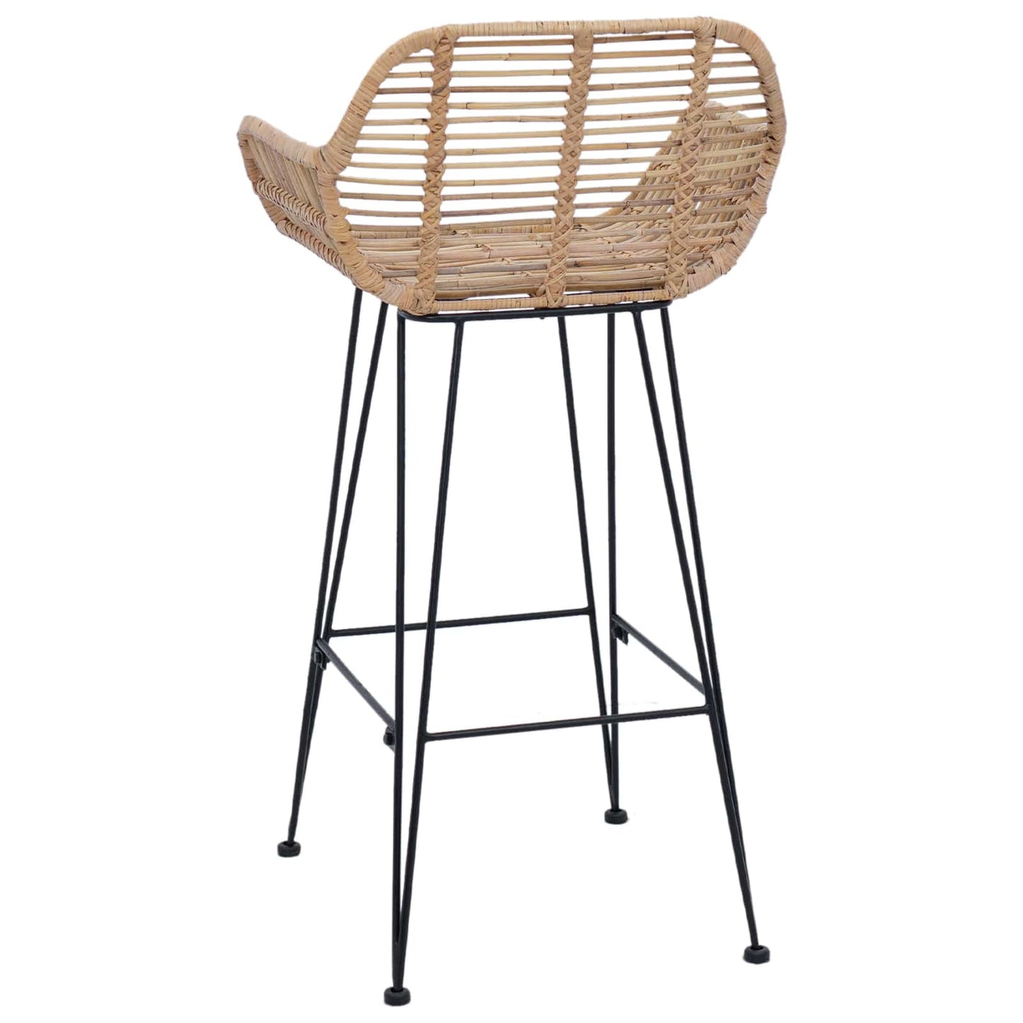 vidaXL Bar Chair 2 pcs Natural 55 x 52 x 92 cm Rattan and Iron