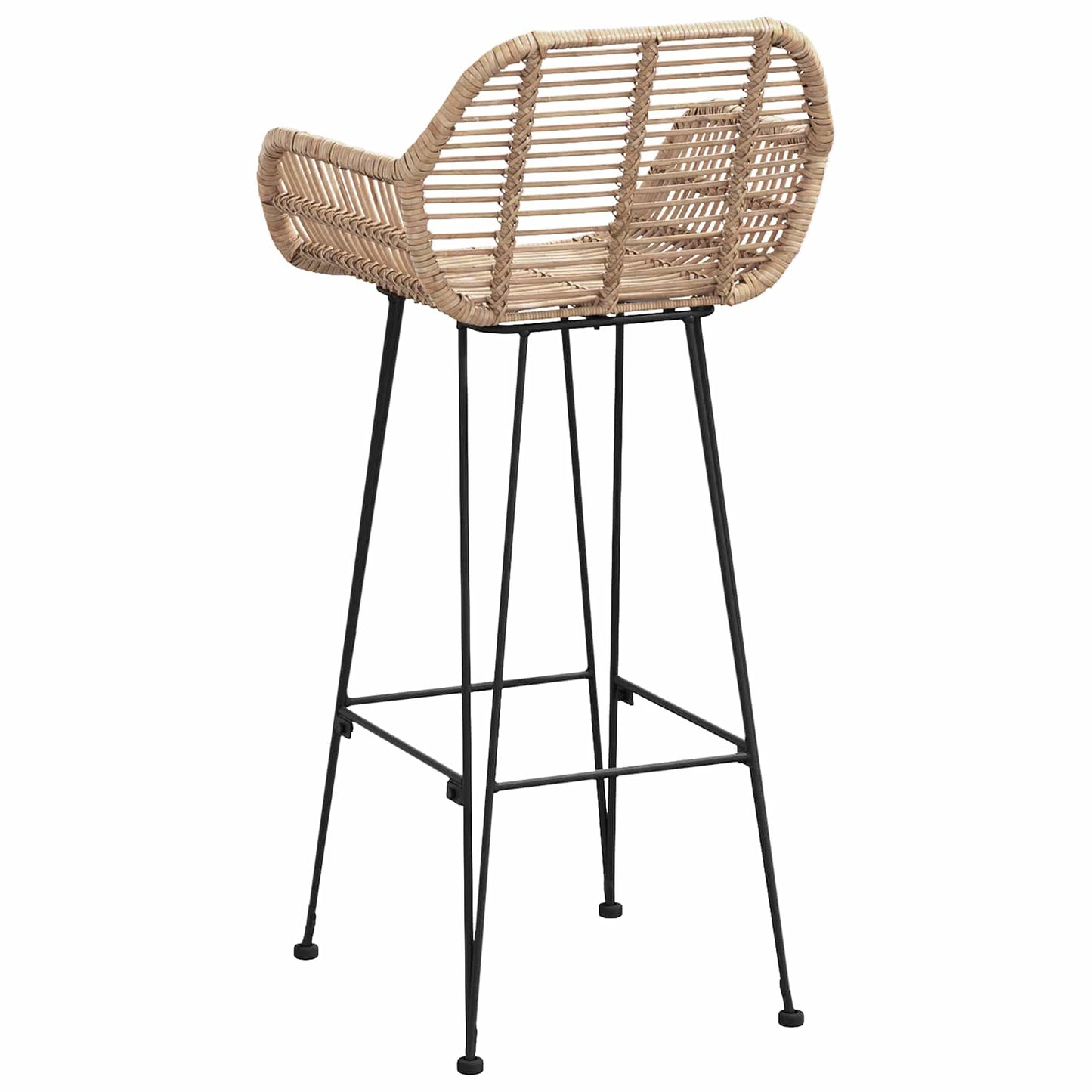 vidaXL Bar Chair 2 pcs Natural 55 x 52 x 105 cm Rattan and Iron