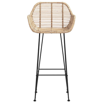 vidaXL Bar Chair 2 pcs Natural 55 x 52 x 105 cm Rattan and Iron