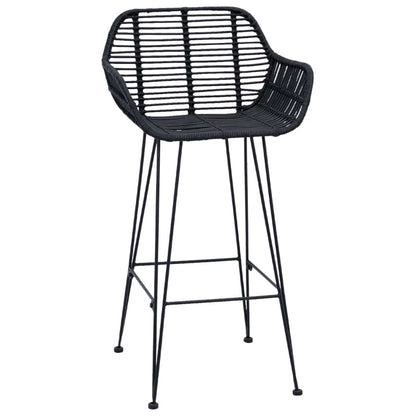 vidaXL Bar Chair 2 pcs Black 55 x 52 x 92 cm Rattan and Iron