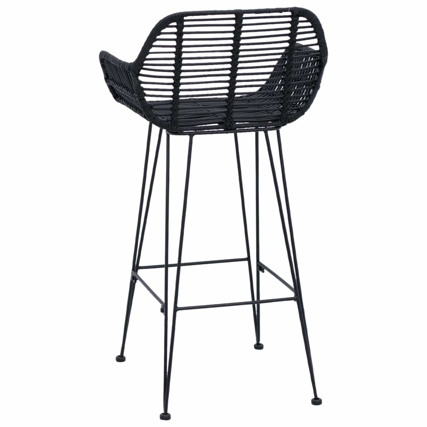 vidaXL Bar Chair 2 pcs Black 55 x 52 x 92 cm Rattan and Iron