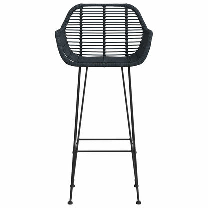 vidaXL Bar Chair 2 pcs Black 55 x 52 x 105 cm Rattan and Iron