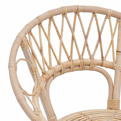 vidaXL Dining Chair 2 pcs Rattan and Iron Natural 54 x 65 x 82 cm