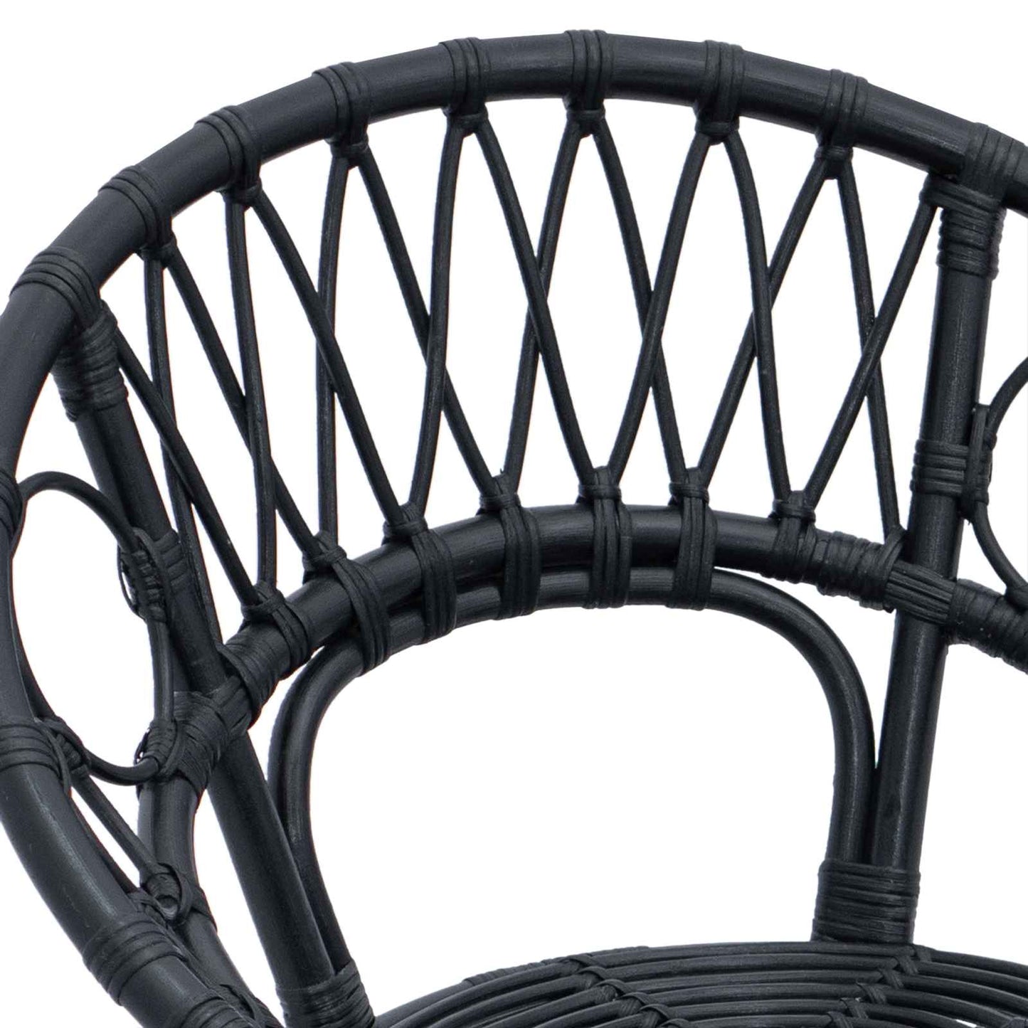 vidaXL Dining Chair 2 pcs Rattan and Iron Black 54 x 65 x 82 cm