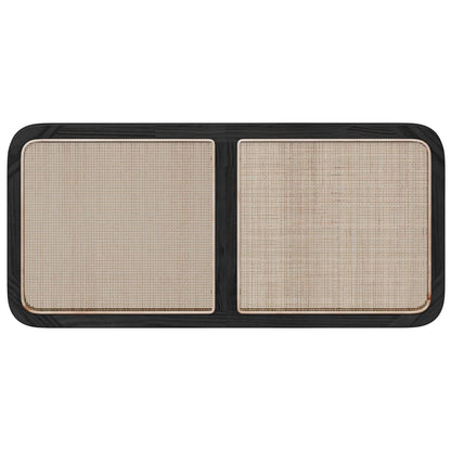 vidaXL Headboard with Headboard Black 120 x 55 x 3 cm Rattan