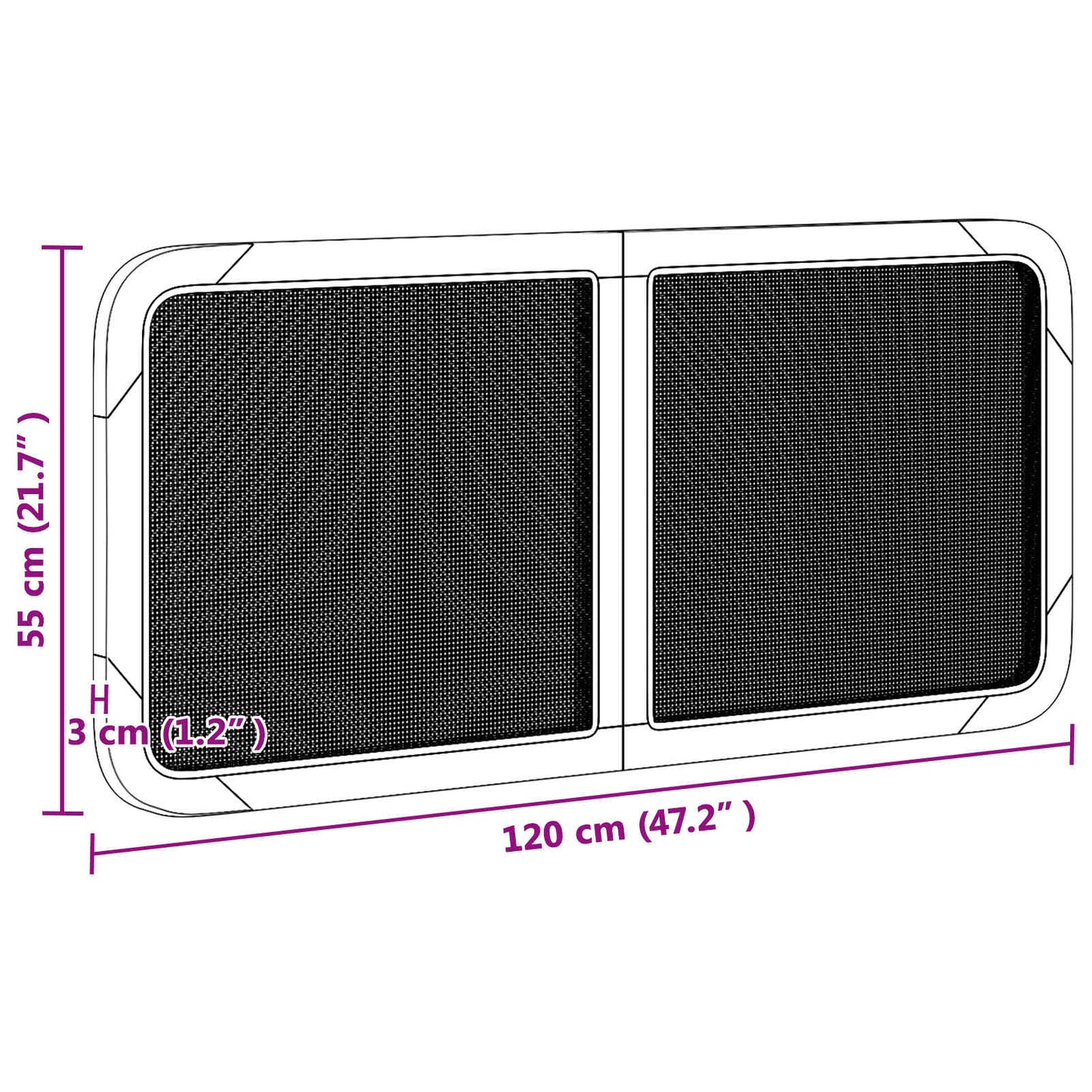 vidaXL Headboard with Headboard Black 120 x 55 x 3 cm Rattan