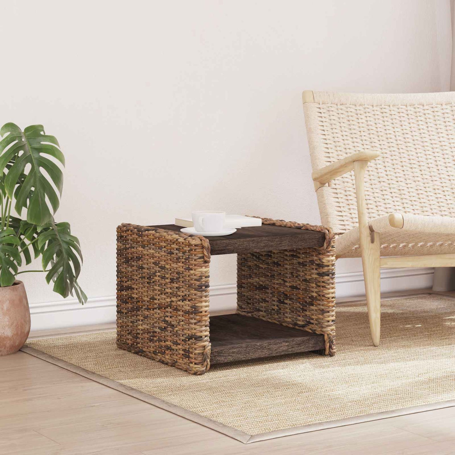 vidaXL Coffee Table Natural 45 x 45 x 45 cm Solid Mahogany Wood