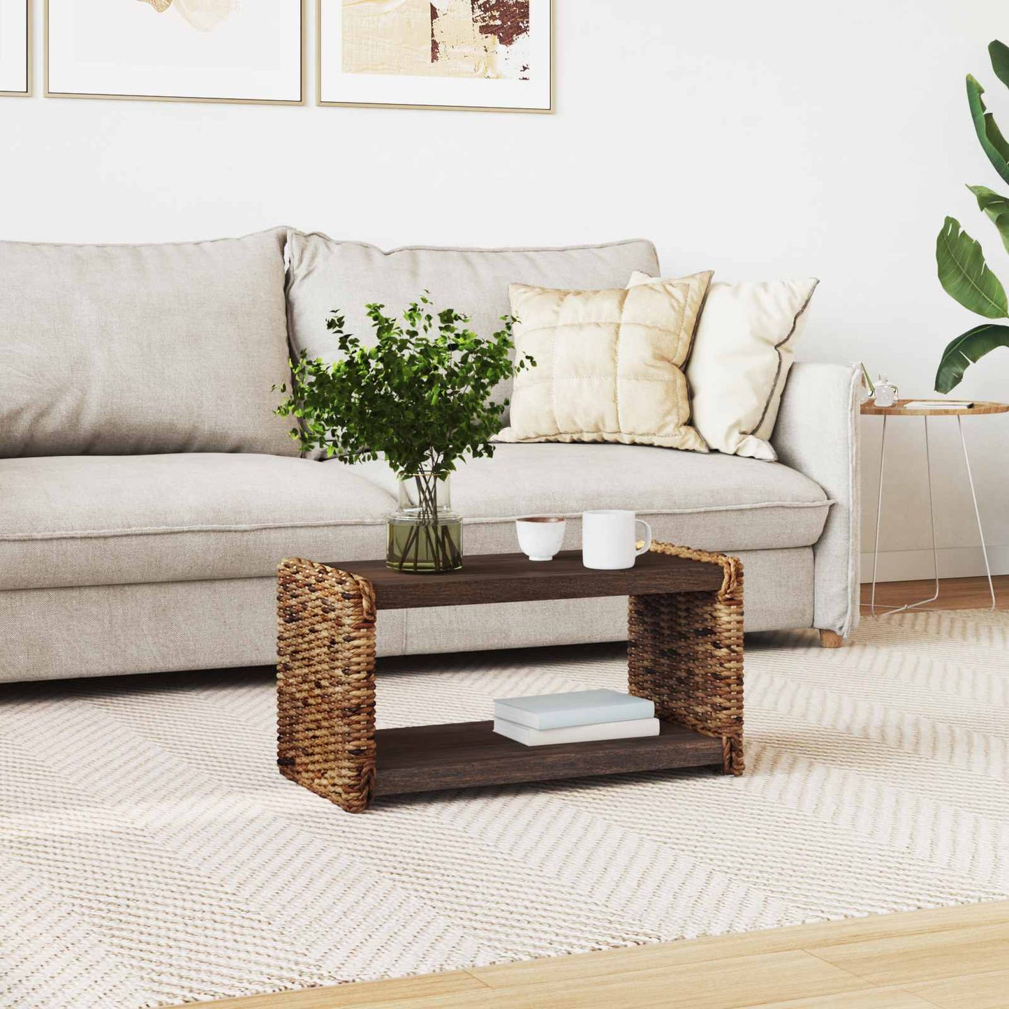 vidaXL Coffee Table Natural 70 x 35 x 35 cm Solid Mahogany Wood