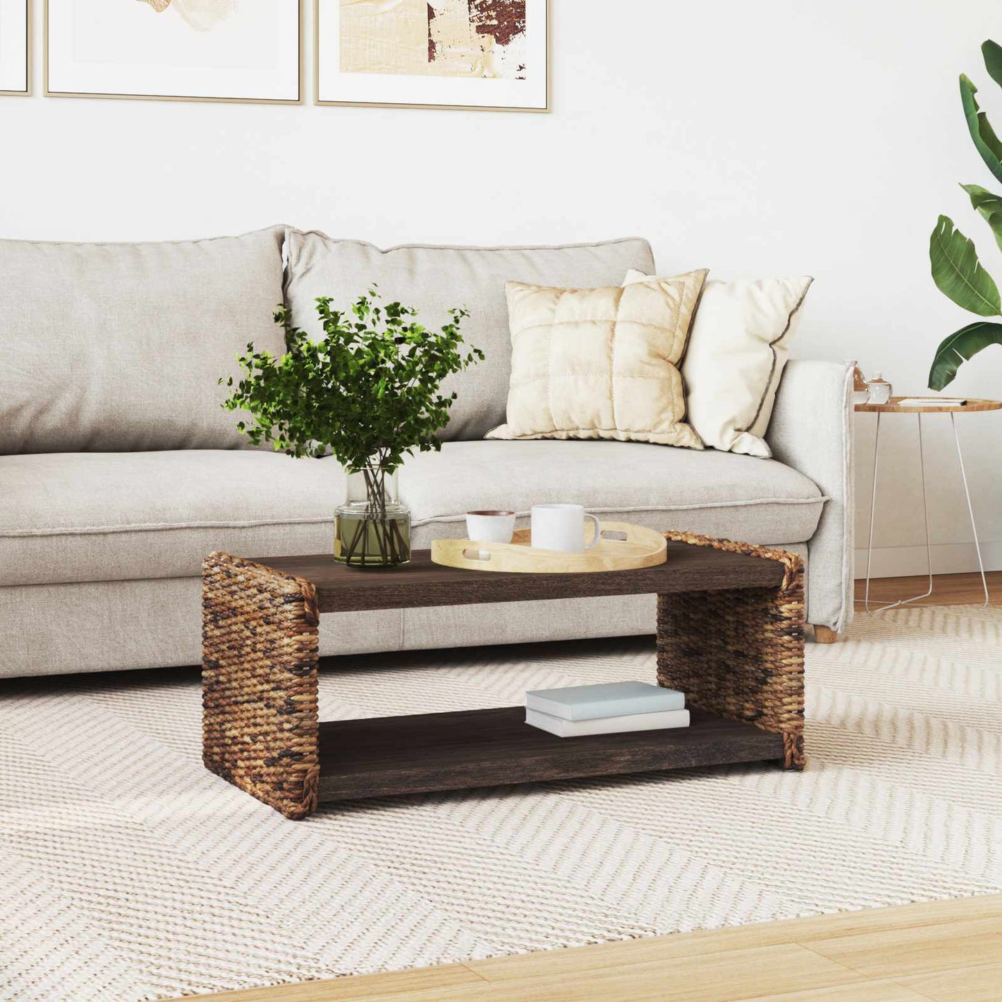 vidaXL Coffee Table Natural 90 x 45 x 35 cm Solid Mahogany Wood
