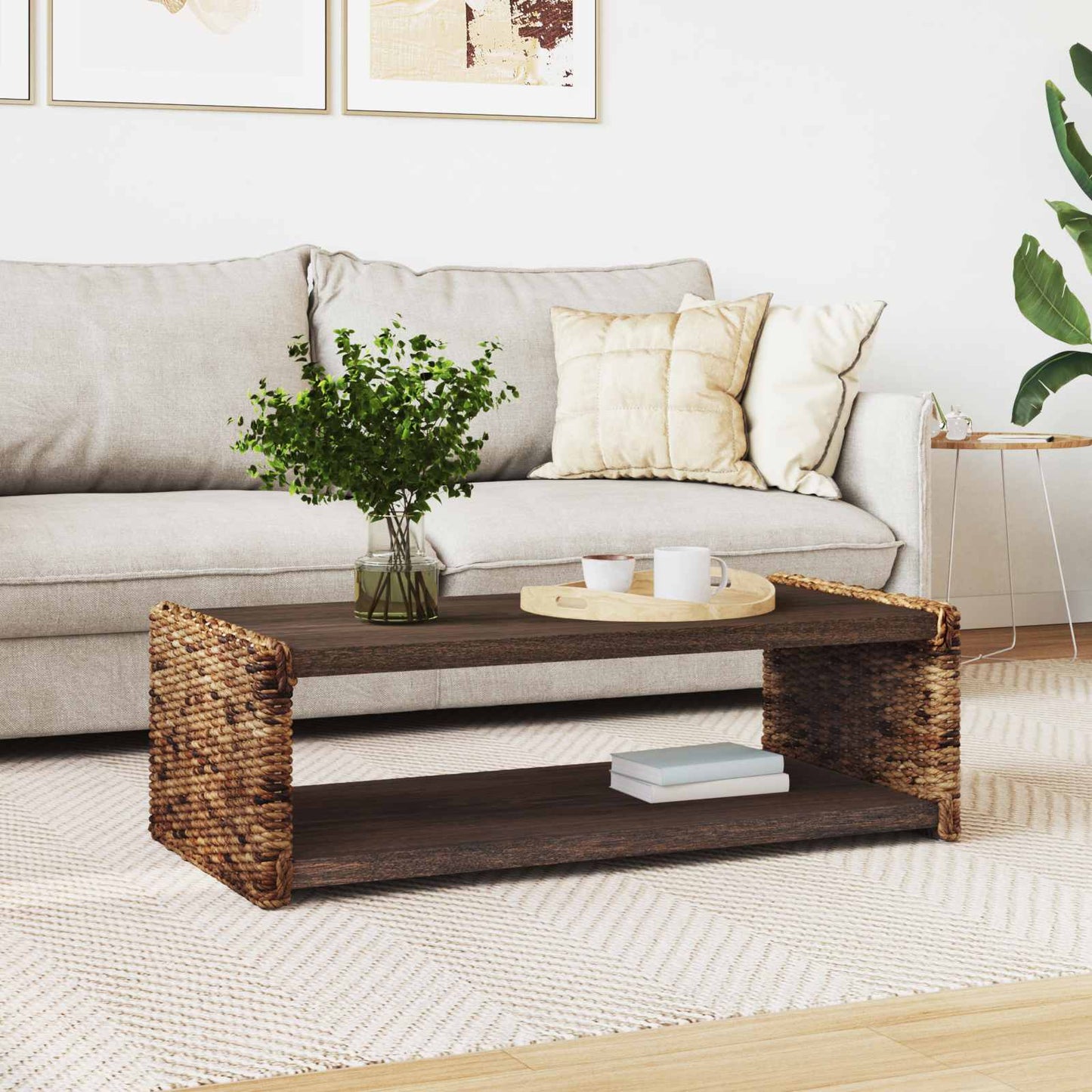 vidaXL Coffee Table Natural 110 x 55 x 35 cm Solid Mahogany Wood
